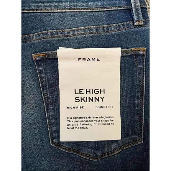 FRAME Denim Le High Skinny Jeans with Tuxedo Piping - Picture 2 of 9